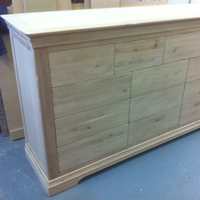 solid oak dovetail drawer unit